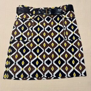 Tory Burch A-Line Geometrical Print Skirt. Size 4